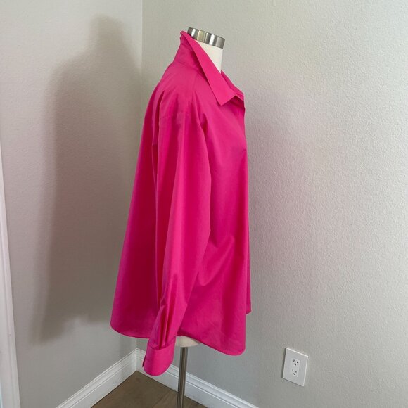 Foxcroft Womens Plus 18W Wrinkle Free Pink Button Up Shirt Long Sleeve Blouse - Picture 3 of 8